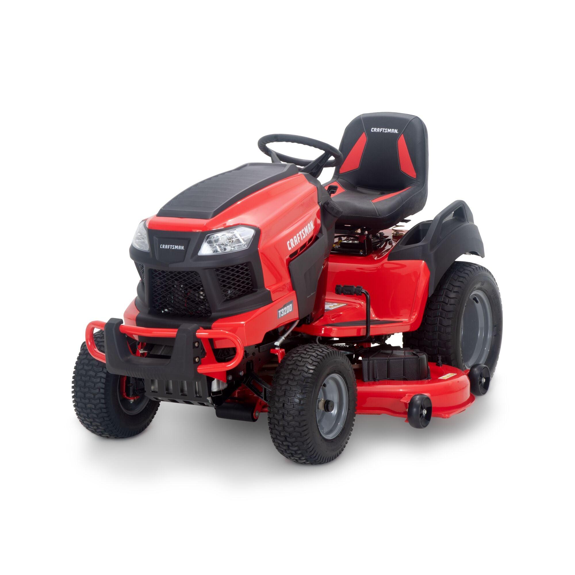 CRAFTSMAN T3200 lawn tractor with brush guard, angled studio view