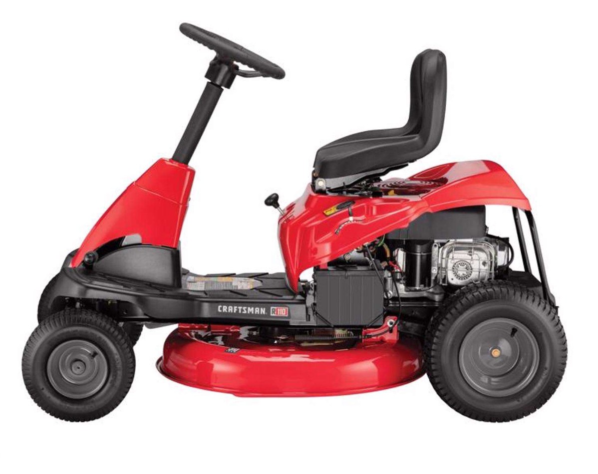 Side profile of the CRAFTSMAN R110 rear-engine rider