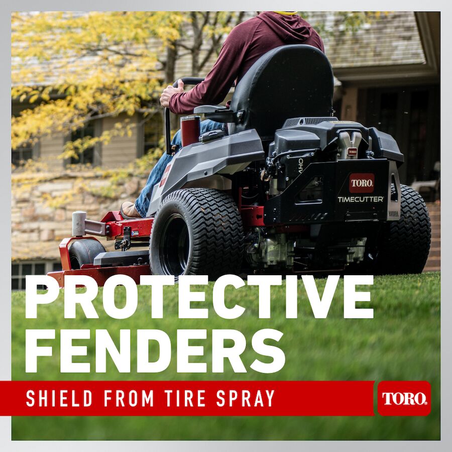 Protective fenders shield the operator from tire spray