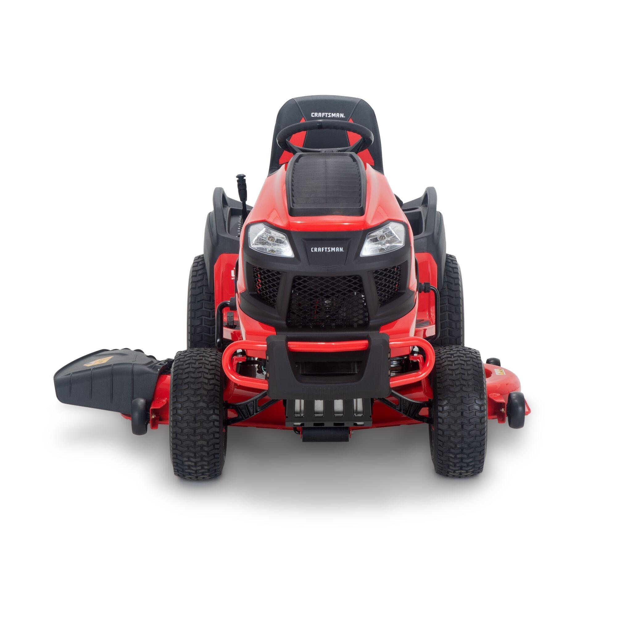 Front view of the CRAFTSMAN T3200 riding mower and 54-inch deck